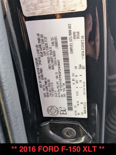 2016 Ford F-150 XLT