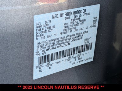 2023 Lincoln Nautilus Reserve