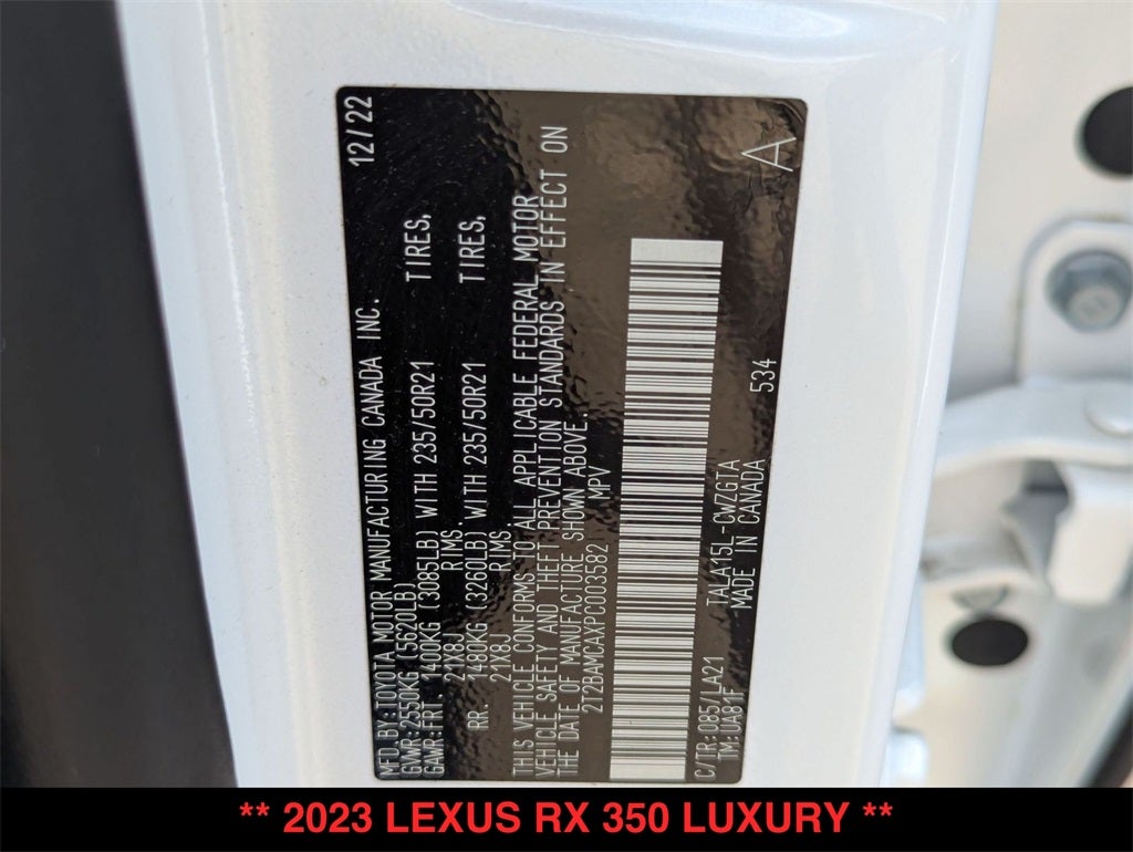 2023 Lexus RX 350 Luxury