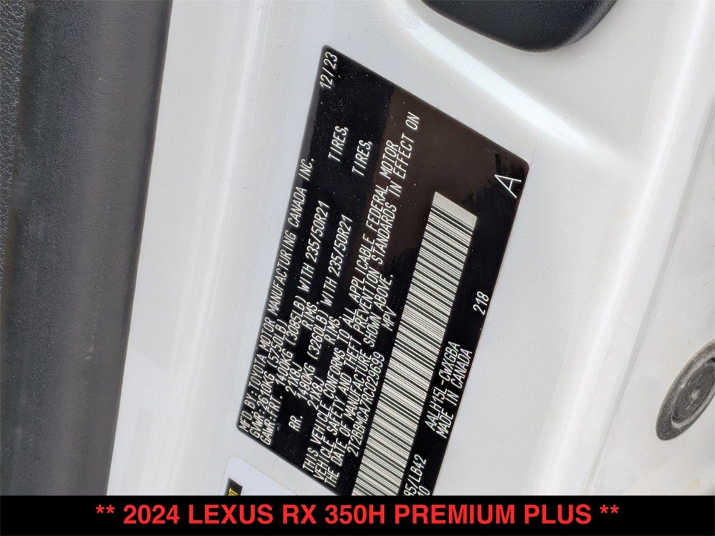2024 Lexus RX 350h Premium Plus